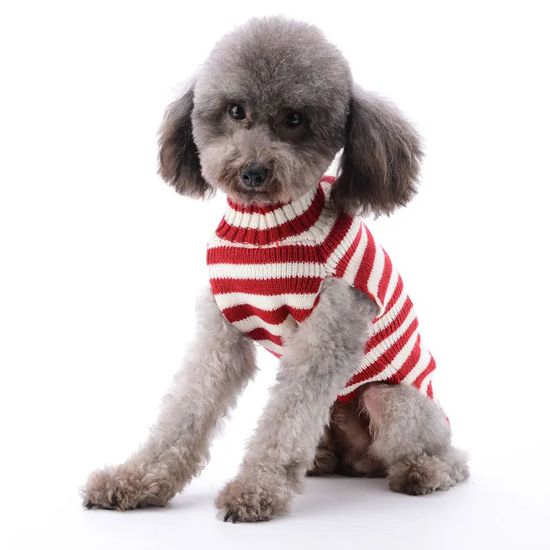 Soft Warm Christmas Turtleneck Dog Sweater for Small Dogs