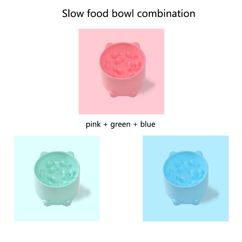 Raised Anti-Choking Cat Food Bowl with Neck-Friendly Tall Base
