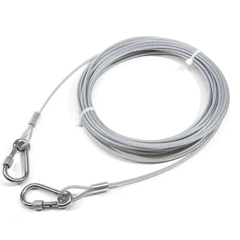 Double-Headed Dog Tie Out Cable, Rust-Proof Steel Wire Leash