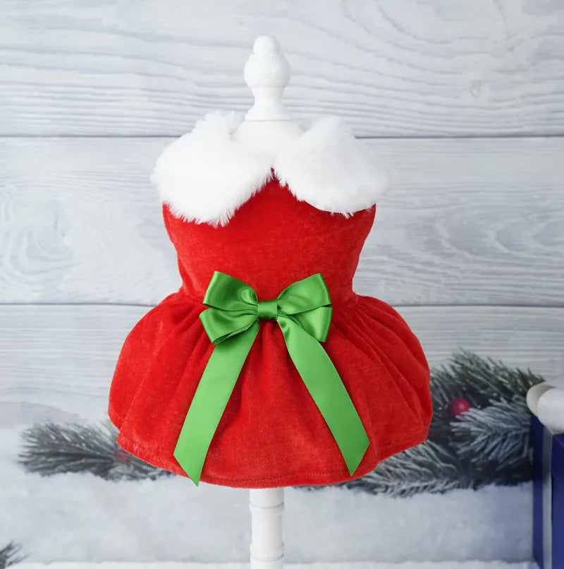 Christmas Dog Dress for Small Dogs, Holiday Pet Clothes