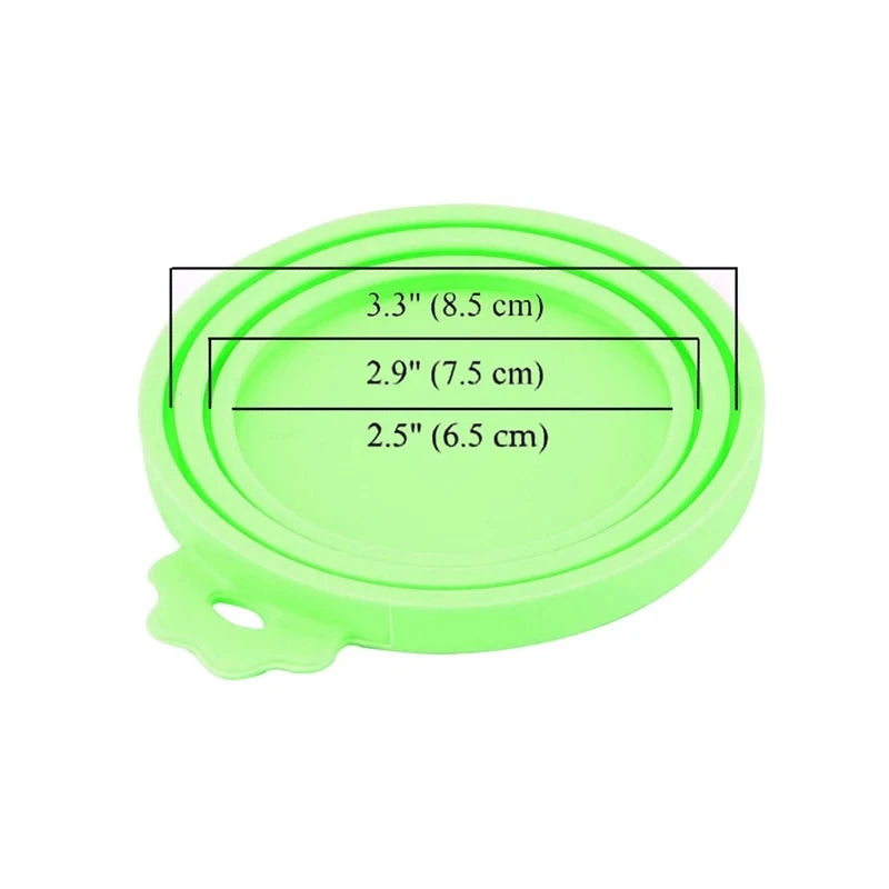 Silicone Pet Food Can Covers with Spoon, 2-Pack Reusable Lids