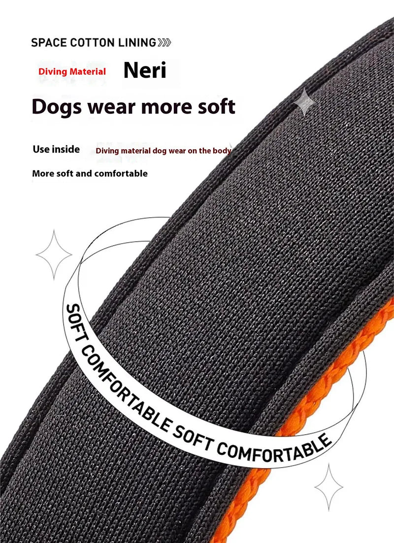 Padded Neoprene Reflective Dog Collar for Medium & Large Dogs