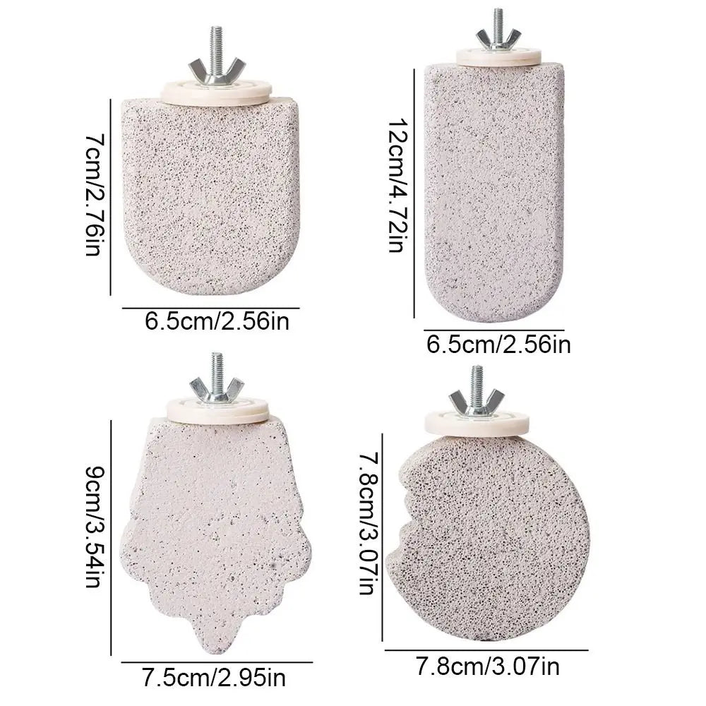 Pumice Bird Perch Platform for Parrots, Claw & Beak Grinding Stand