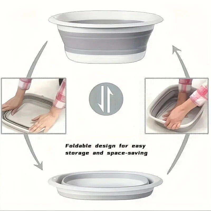 Foldable Pet Bathtub with Bath Brush, Non-Slip Portable Dog Bath Tub