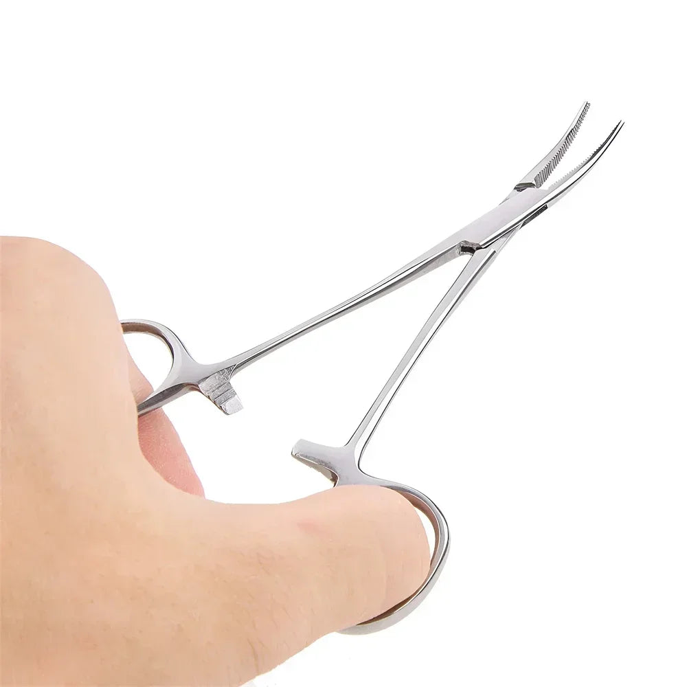 Curved Stainless Steel Pet Hemostat for Ear Hair Removal & Grooming