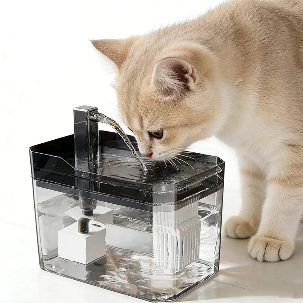 1.5L USB Cat Water Fountain with Circulating Filter Quiet Pet Drinker