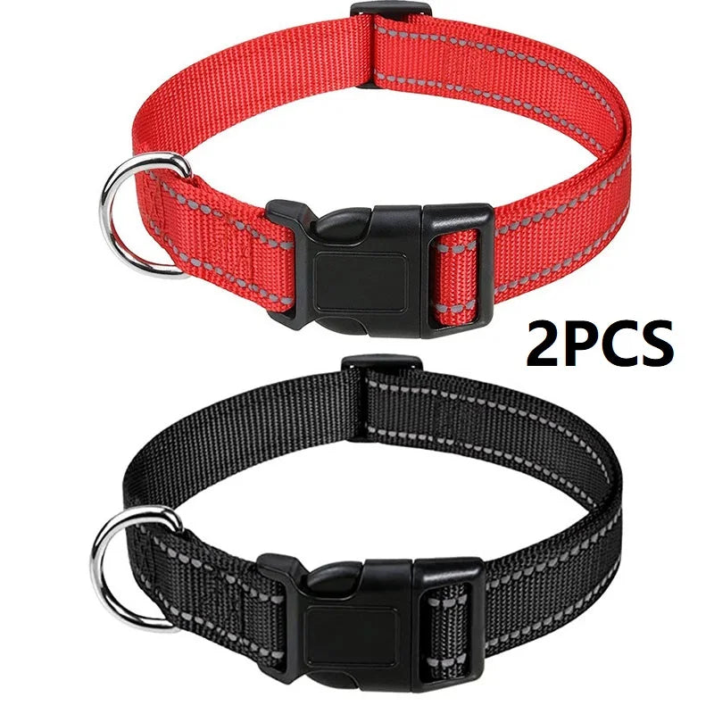 Adjustable Nylon Dog Collar, Soft Buckle Collar for Puppies & Dogs