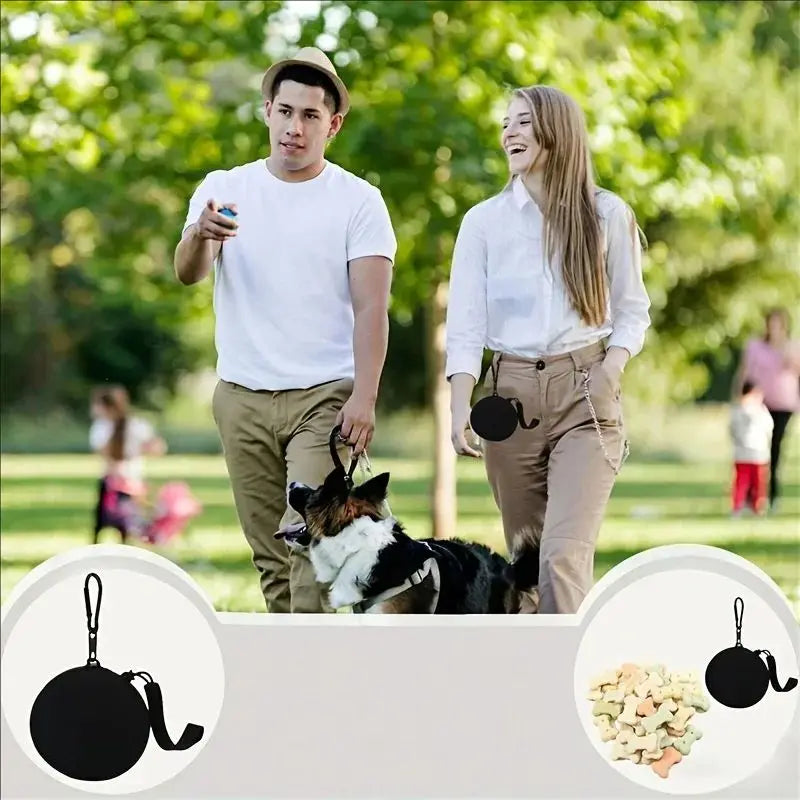 Silicone Dog Treat Pouch, Portable Clip-On Training Snack Holder
