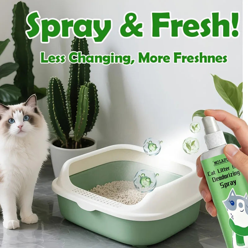 Cat Litter Box Deodorizing Spray, Fast Urine & Feces Odor Eliminator