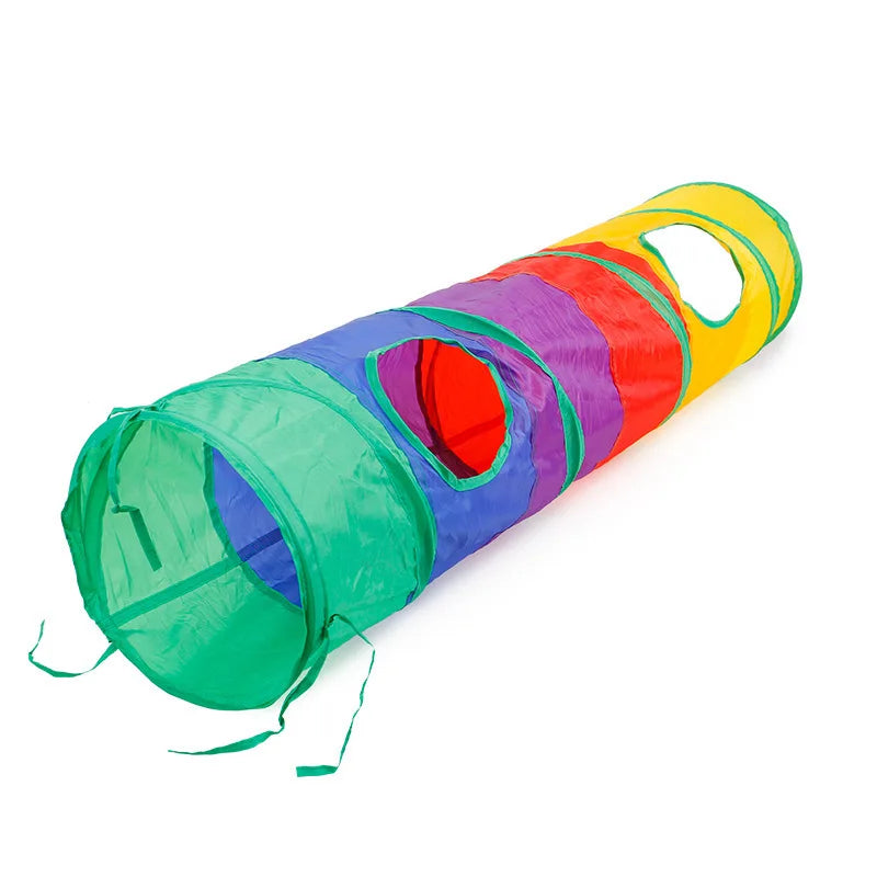Foldable Cat Play Tunnel, Crinkle Peek-a-Boo Tube Toy