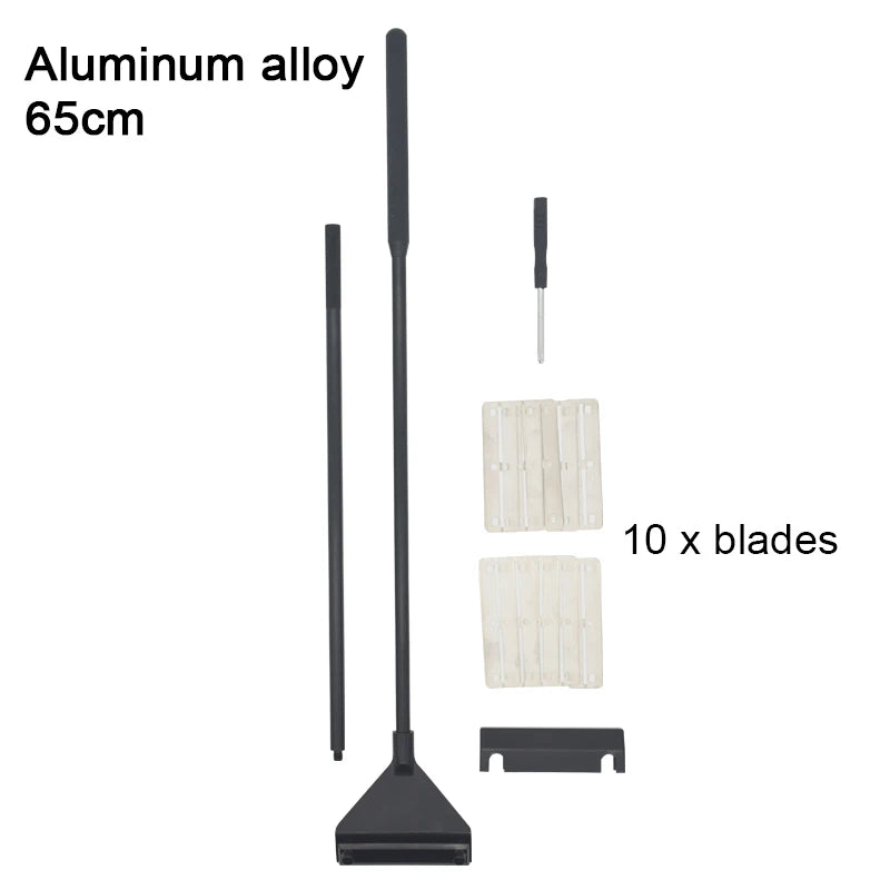 Stainless Steel Aquarium Algae Scraper with Long Handle for Glass Tanks