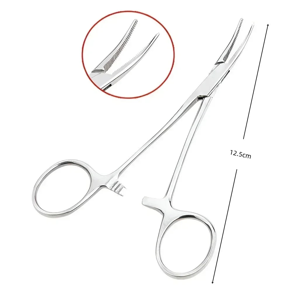 Curved Stainless Steel Pet Hemostat for Ear Hair Removal & Grooming