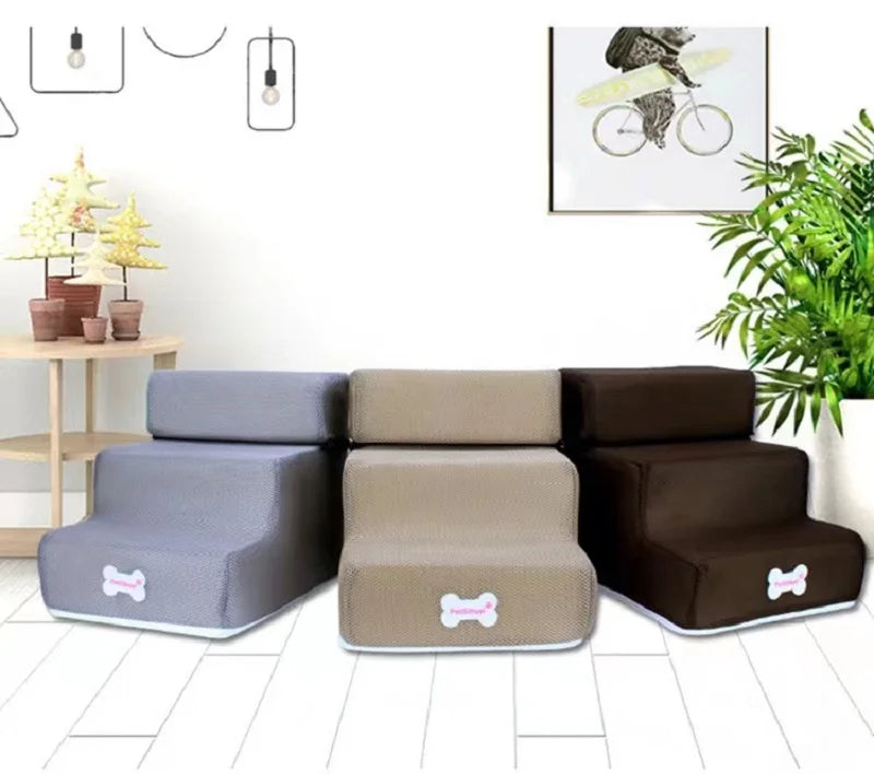 3-Step Anti-Slip Pet Stairs for Small Dogs and Cats to Bed