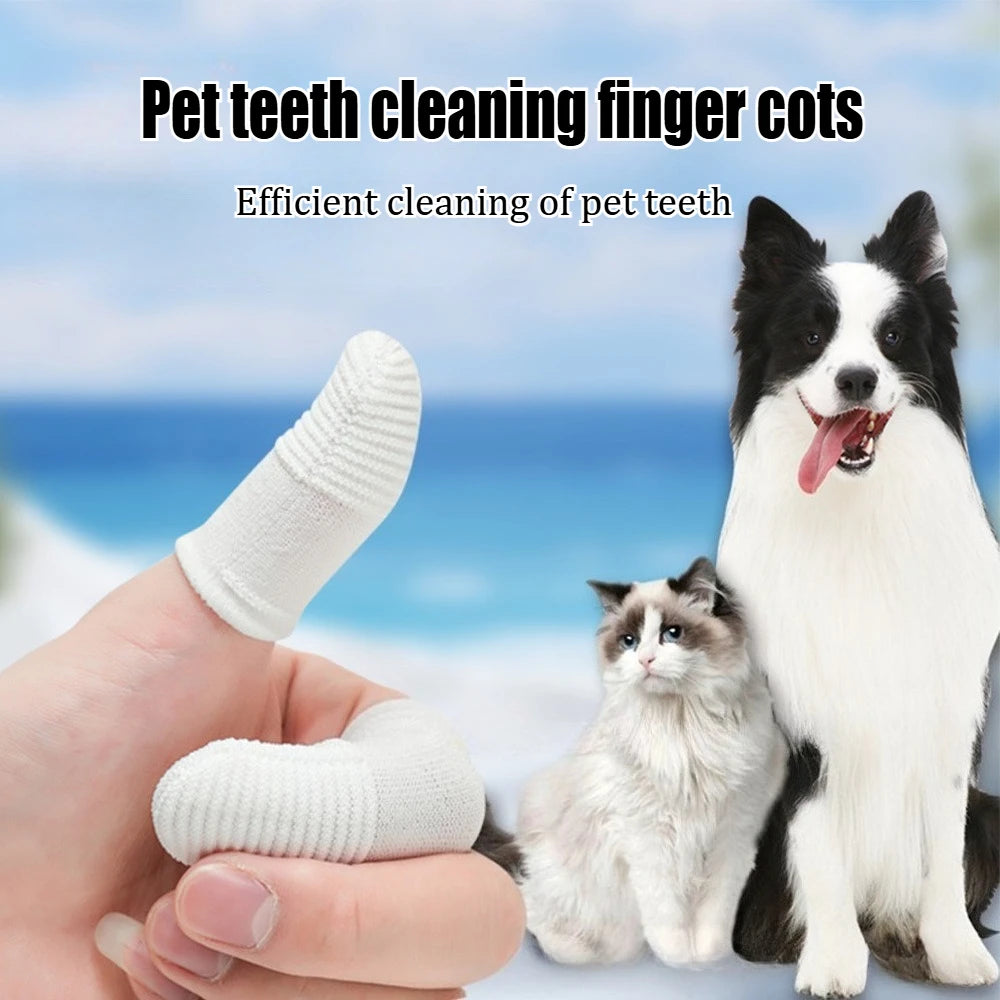 Two-Finger Pet Toothbrush Cots for Dogs & Cats, Tartar Cleaning Pack