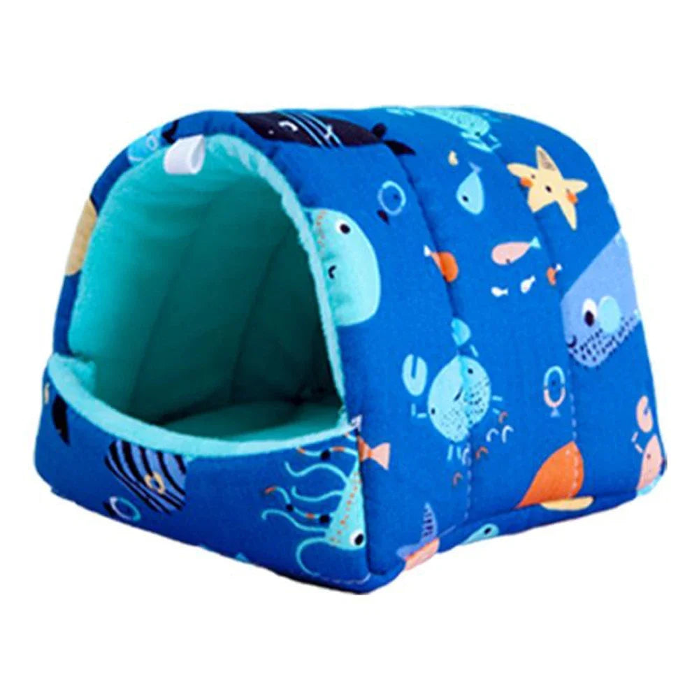 Cute Cartoon Guinea Pig Bed Nest, Warm Plush Small Animal House