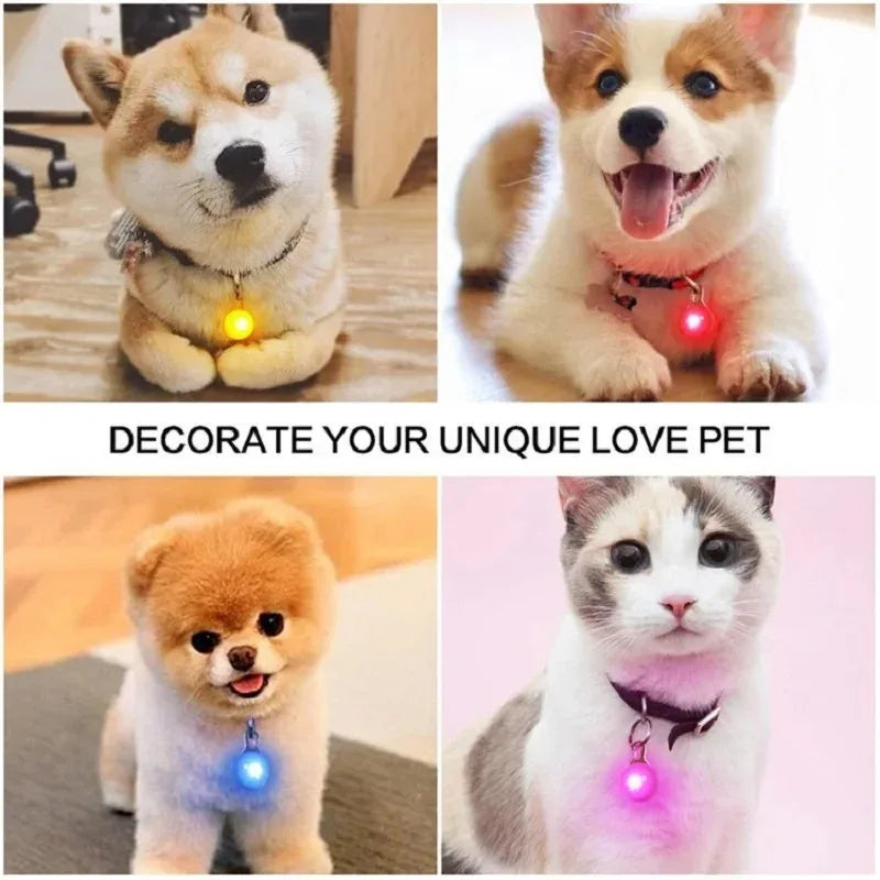 LED Glowing Pet Collar Pendant, Night Safety Light for Dogs & Cats