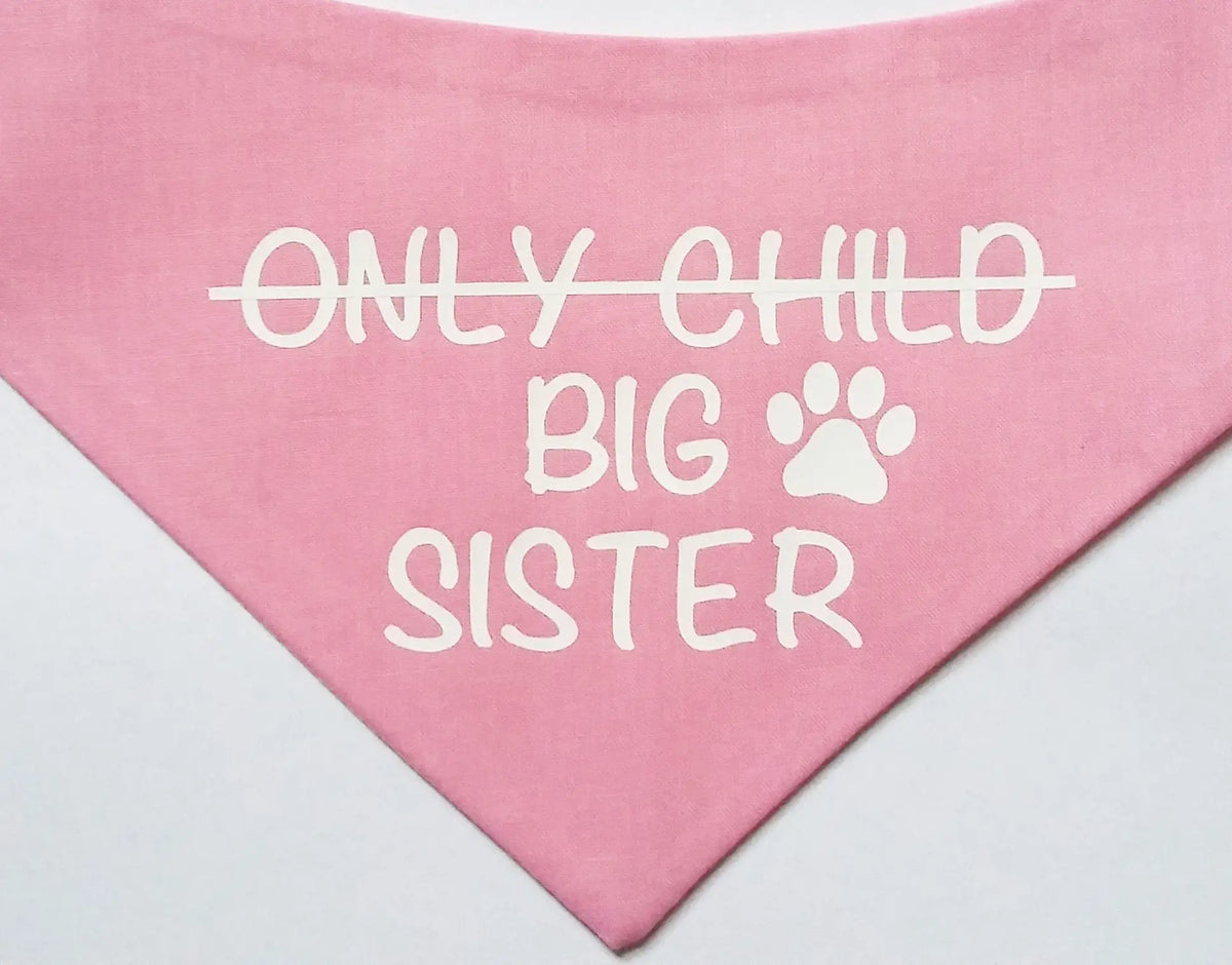 Big Sister Dog Bandana, Pregnancy Announcement Pet Scarf
