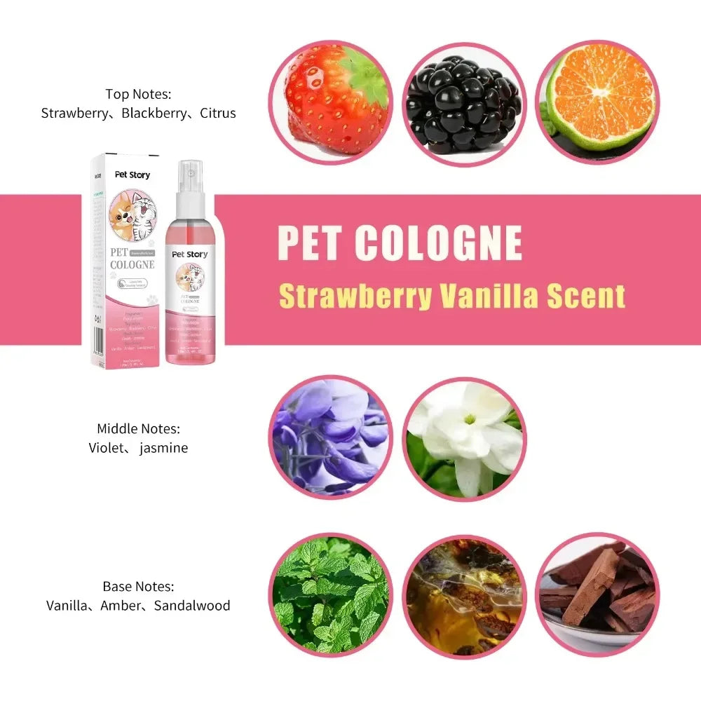 Long-Lasting Pet Cologne Deodorizing Spray for Dogs & Cats, 100ml