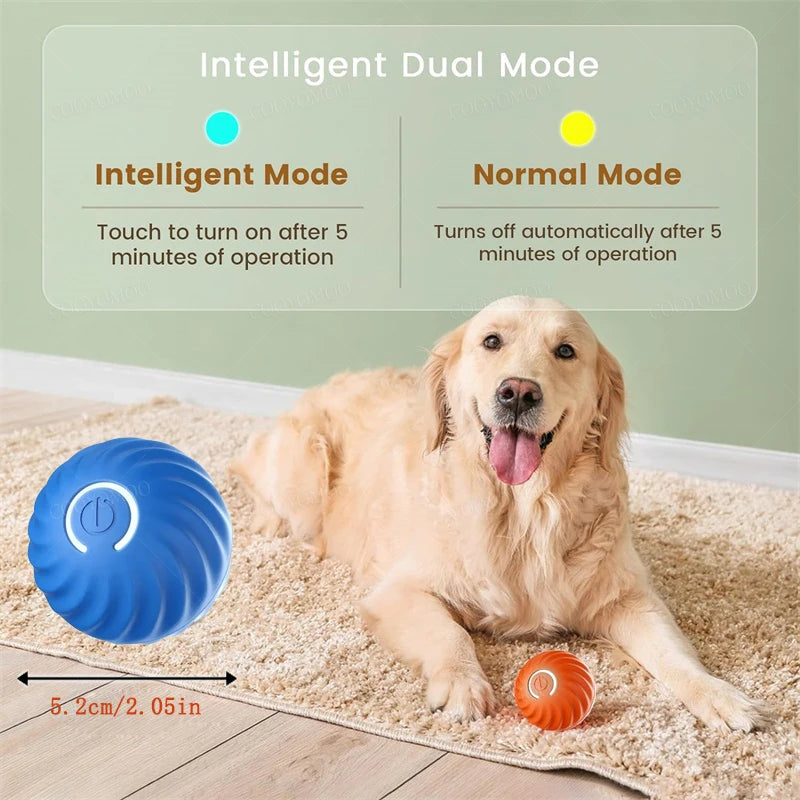 Automatic Moving Bouncing Ball Toy for Dogs, USB Rechargeable Play