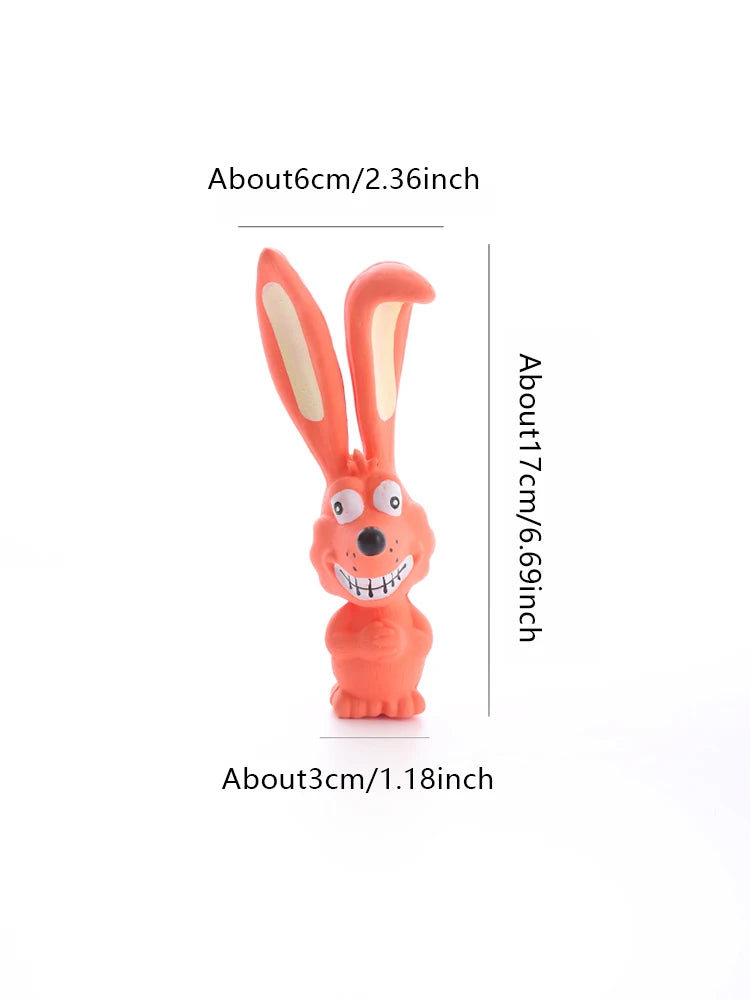 Squeaky Latex Rabbit Dog Chew Toy, Soft Rubber Puppy Toy