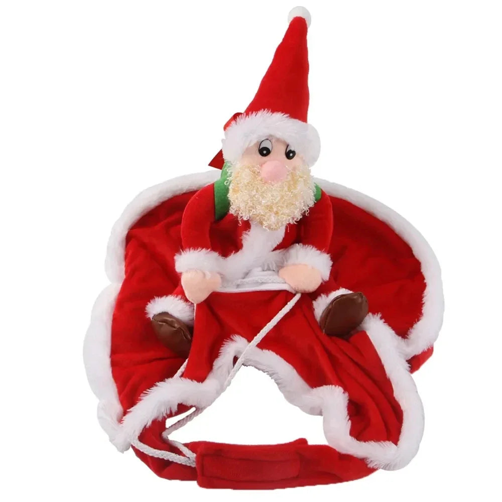 Funny Santa Rider Christmas Costume for Dogs & Cats