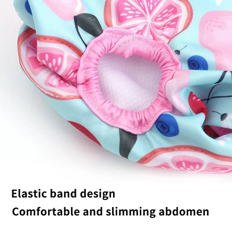Washable Female Dog Diapers with Cute Cartoon Prints, Reusable