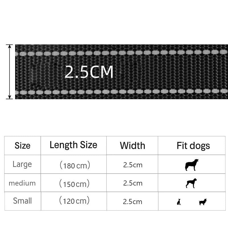 Heavy Duty Double Handle Dog Leash for Training and Traffic Control