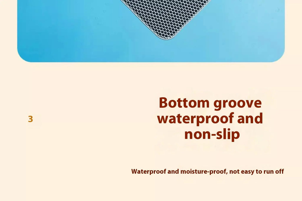 Heavy Duty Waterproof Cat Litter Mat, Double Layer Non-Slip