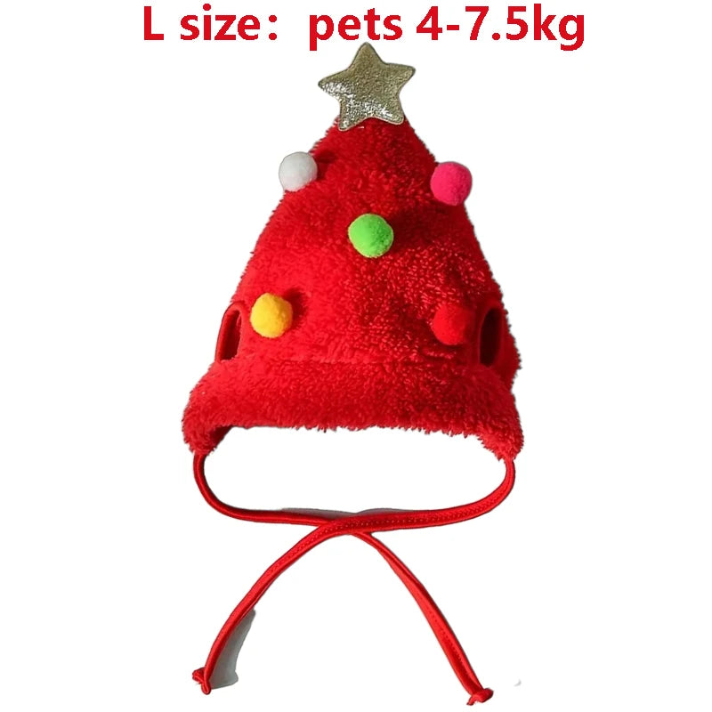 Christmas Santa & Elk Hat with Bandana Set for Cats & Dogs