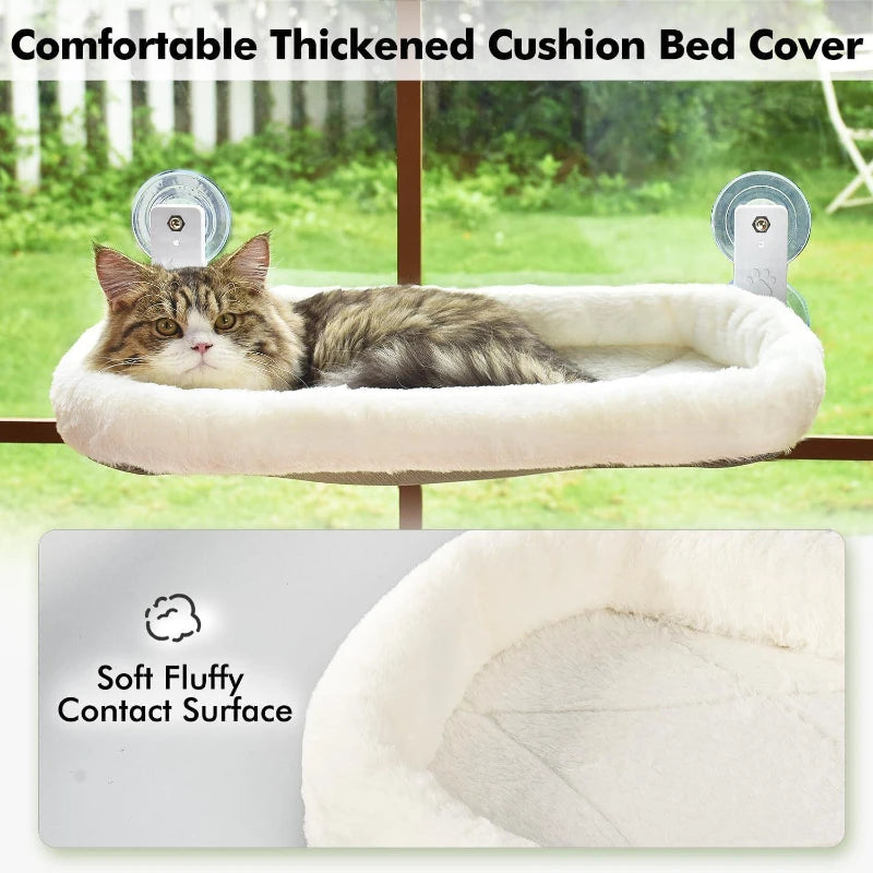 Cat Window Hammock Perch with Suction Cups for Sunbathing