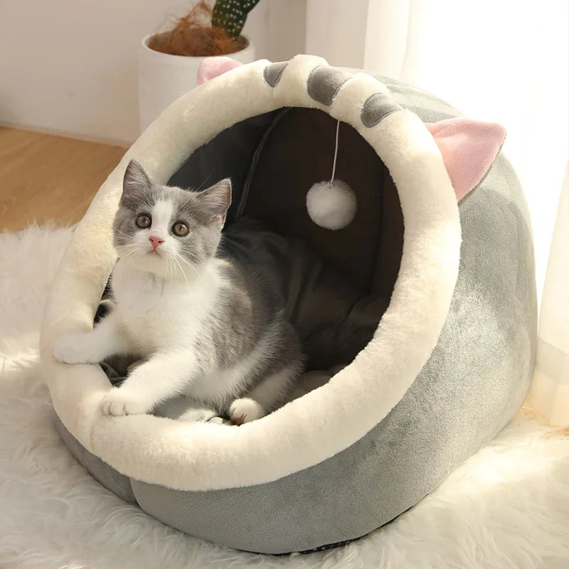 Self-Warming Pet Tent Cave Bed for Cats & Small Dogs, Washable