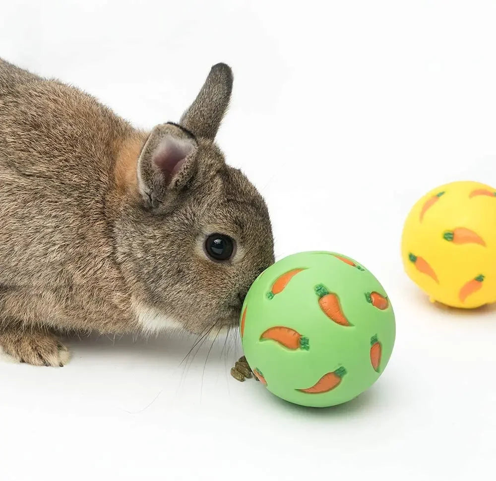Rabbit Treat Ball Slow Feeder, Interactive Bunny Enrichment Toy