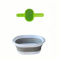 Foldable Pet Bathtub with Bath Brush, Non-Slip Portable Dog Bath Tub