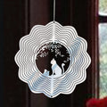 Cat Silhouette 3D Wind Spinner, Hanging Garden Decor for Cat Lovers