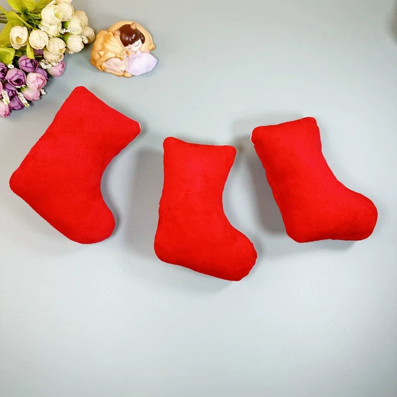 Christmas Stocking Plush Squeaky Dog Toy, Durable Chew Toy
