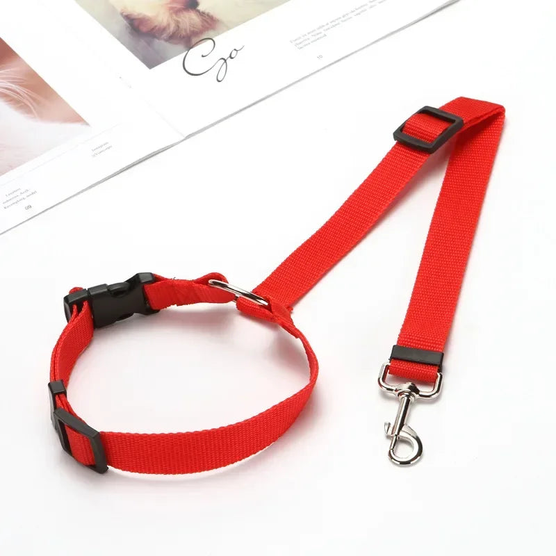 Adjustable Dog & Cat Car Headrest Seat Belt Restraint for Safe Rides