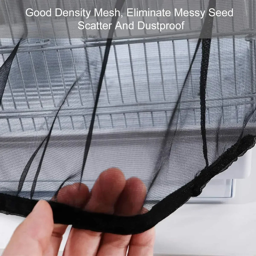 Stretchy Mesh Bird Cage Seed Catcher Skirt, Easy-Clean Cage Guard