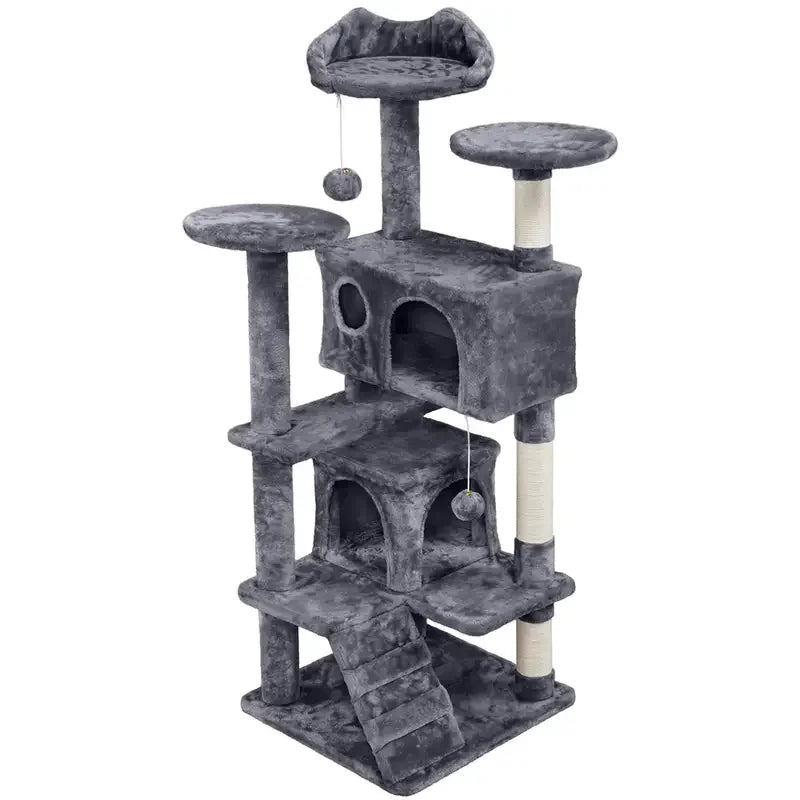 Large Multi-Level Cat Tree Tower with 2 Condos & Sisal Scratching Posts