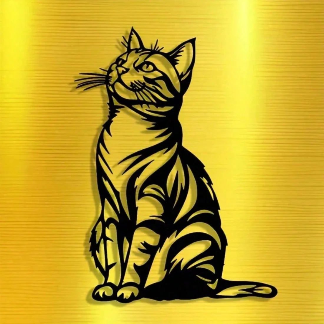 Cat Silhouette Metal Wall Art, Rust-Proof Iron Decor for Cat Lovers