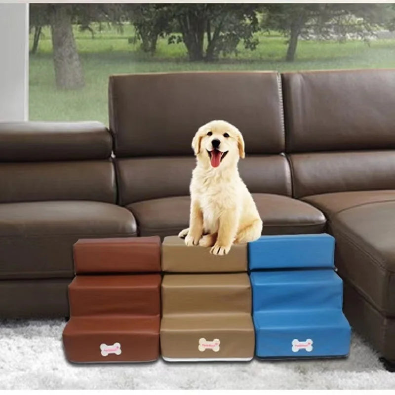 3-Step Anti-Slip Pet Stairs for Small Dogs and Cats to Bed