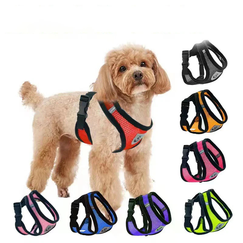Breathable Dog Chest Harness with Leash – Summer Mesh Vest Set