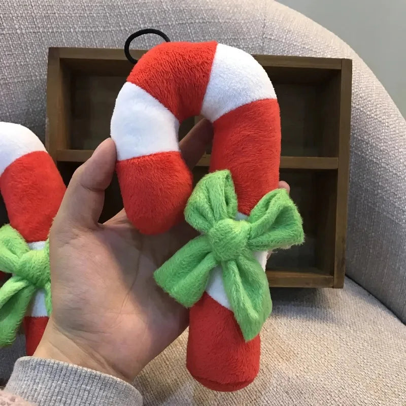 Festive Christmas Tree Plush Squeaky Chew Toy for Small Dogs