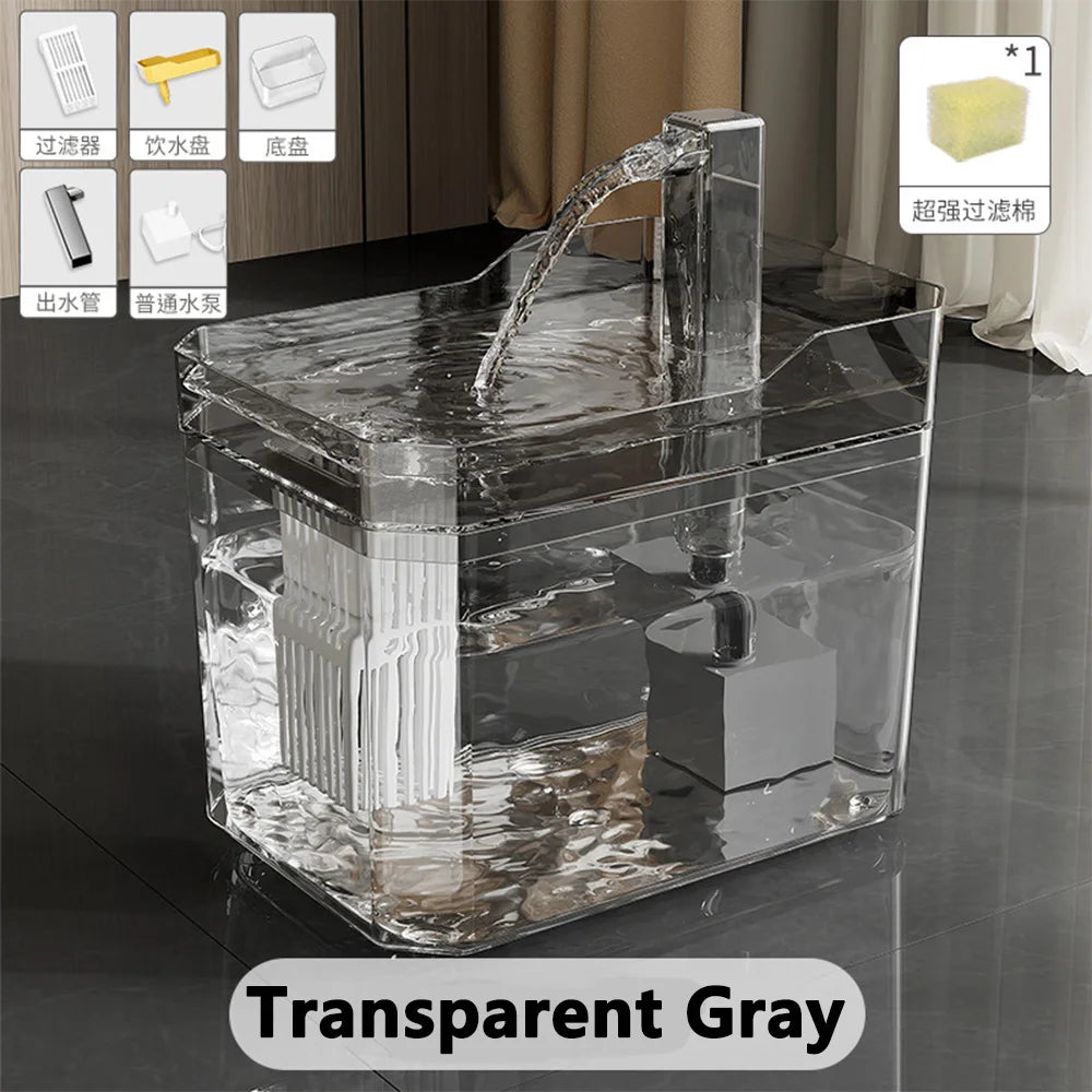 1.5L USB Cat Water Fountain with Circulating Filter Quiet Pet Drinker