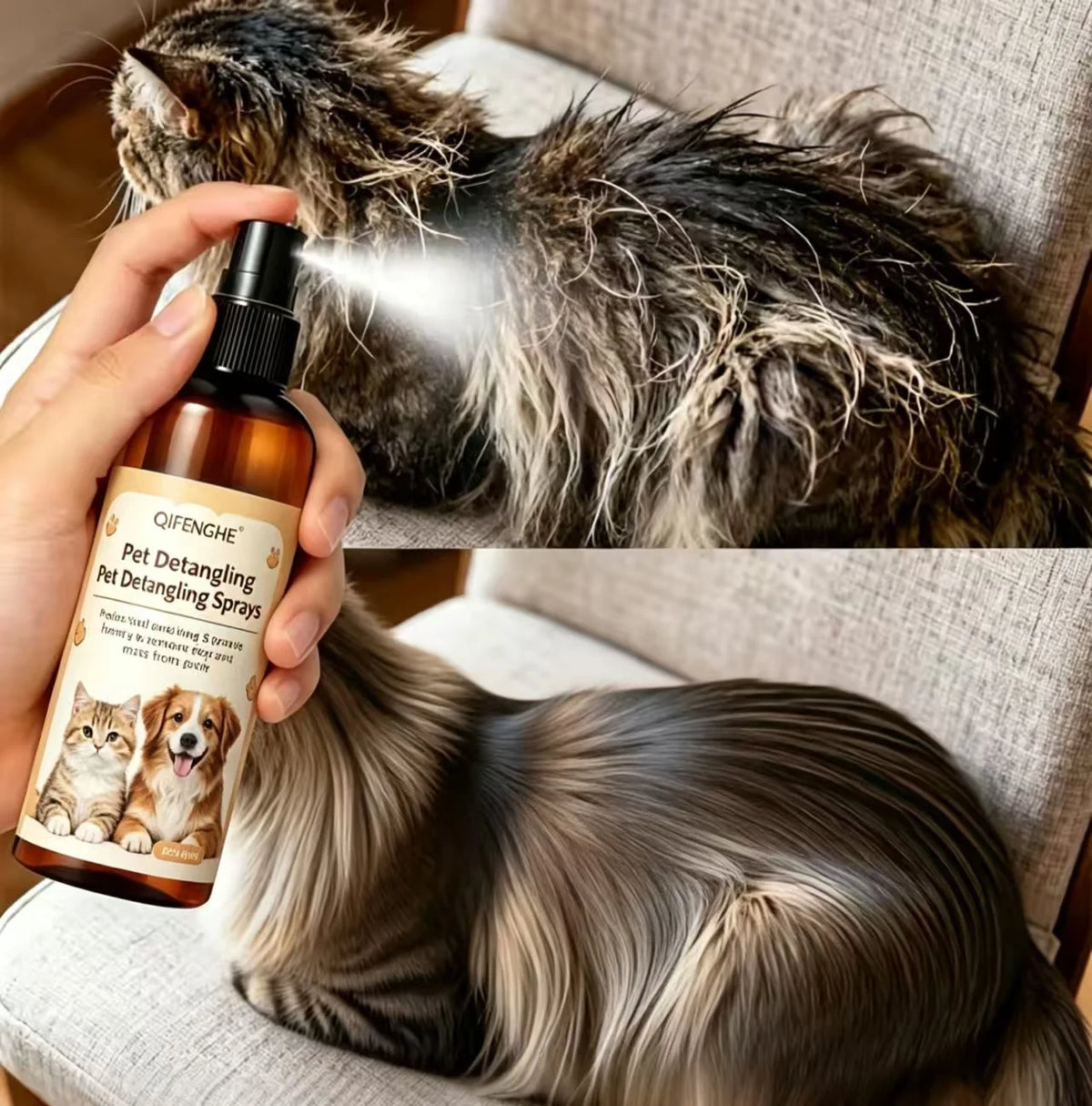 Pet Detangling Spray, Leave-In Conditioner for Dogs & Cats, 50ml