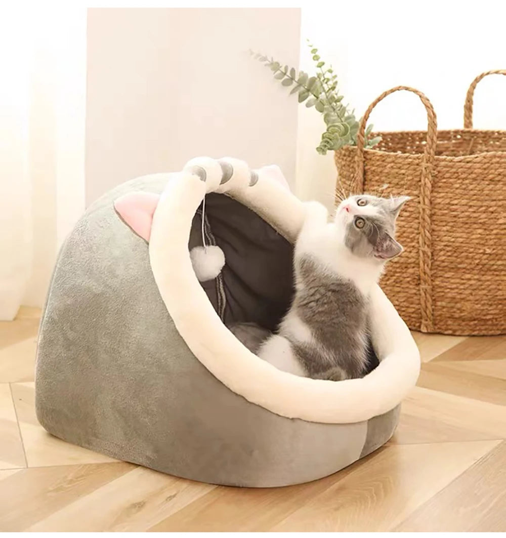 Self-Warming Pet Tent Cave Bed for Cats & Small Dogs, Washable