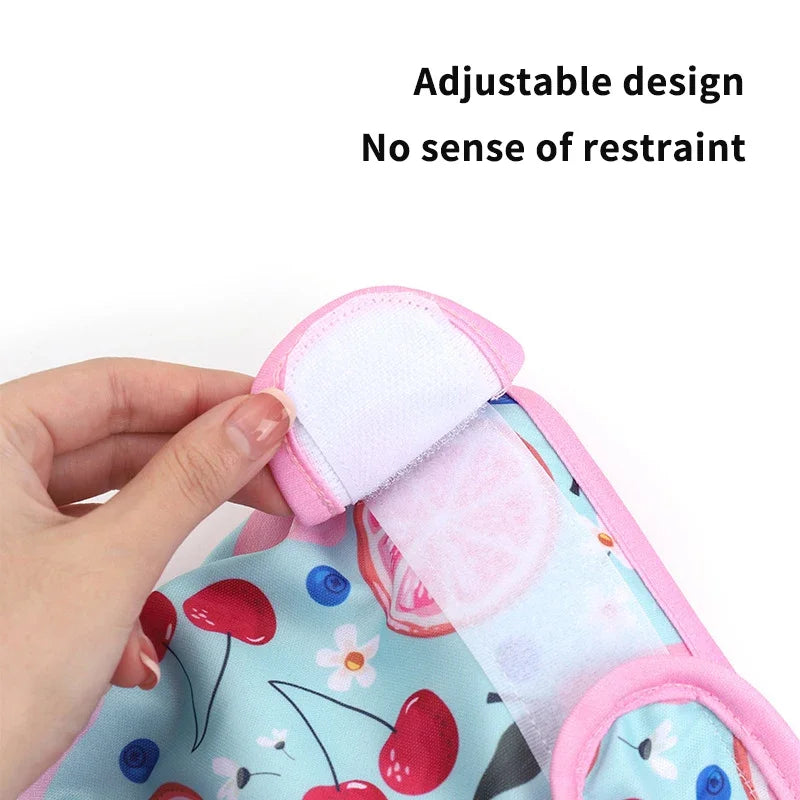 Washable Female Dog Diapers with Cute Cartoon Prints, Reusable