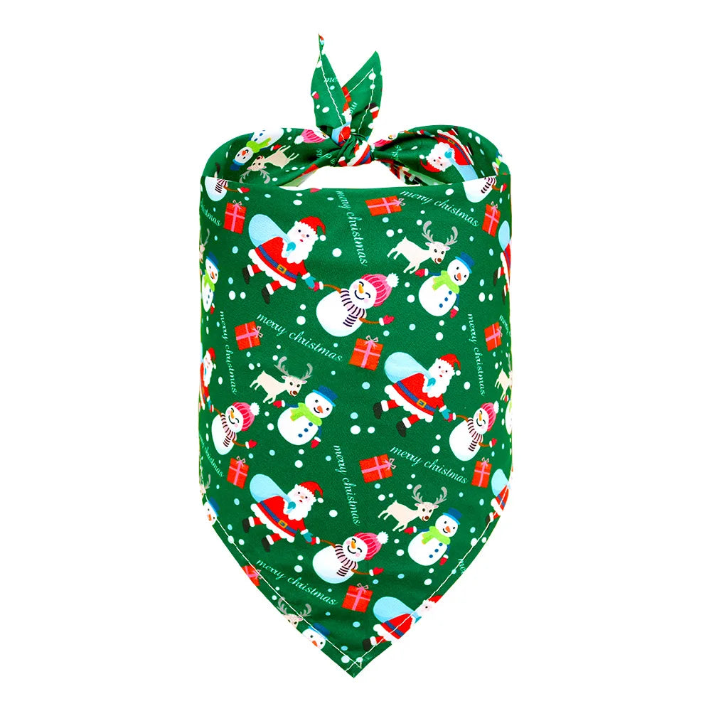 Christmas Dog Bandana Scarf, Holiday Triangle Bib for Dogs & Cats