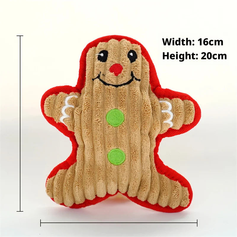 Christmas Dog Plush Santa Squeaky Chew Rope Toy