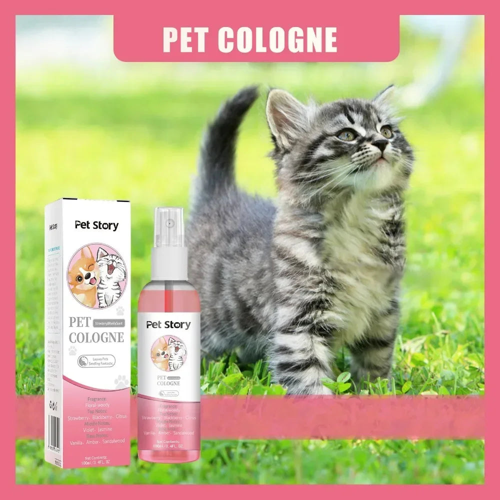 Long-Lasting Pet Cologne Deodorizing Spray for Dogs & Cats, 100ml