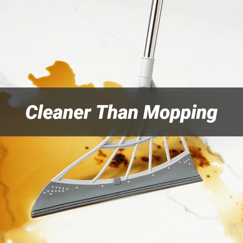 Silicone Pet Hair Broom and Floor Squeegee for Carpets and Tile Floors